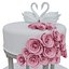 3D 3D Wedding Cake Model Romantic Tiered Dessert with Roses  Swans model