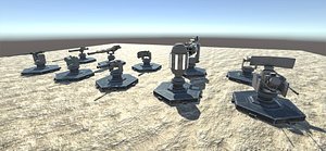 3D modern unmanned turrets model