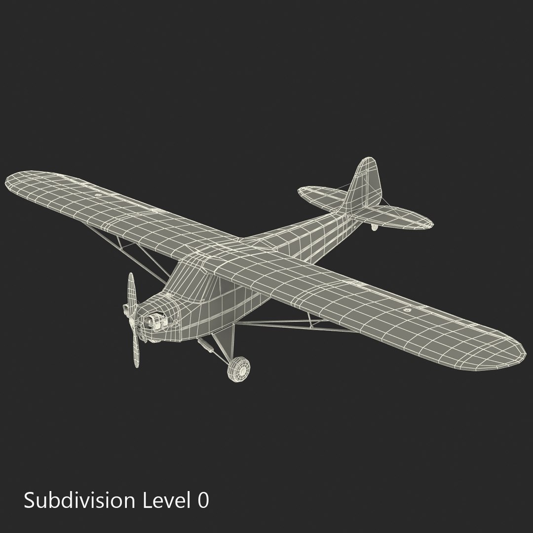 3d model light aircraft piper j