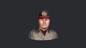 Benito Mussolini- Realistic bust head ready 3D model