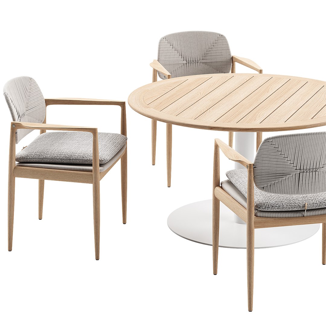 Minotti Yoko Outdoor Dining Set Model - TurboSquid 2043621