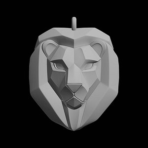 3D Geometric Lion Head 3D Print Model model