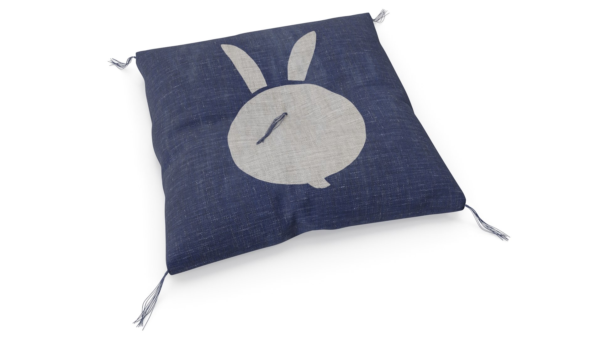 Floor Sitting Pillow Blue 3D model preview