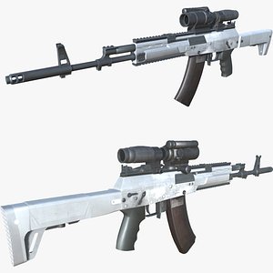 13-AK12-gun model 3d game ready model Low-poly 3D model 3D model