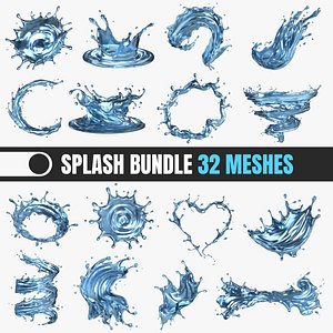 Splash Bundle 32 Meshes 3D Model Collection