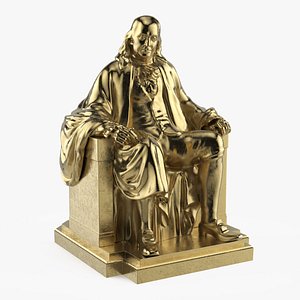 3D Franklin Miniature Statue Gold Finish
