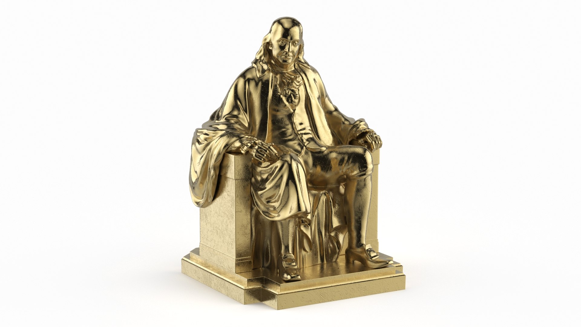 Franklin Miniature Statue Gold Finish