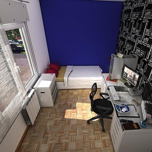 3ds max room bed computer