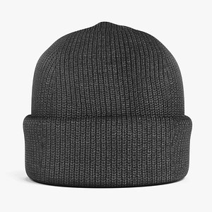 3D winter cap black