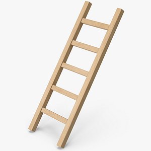 3D Wooden Ladder model