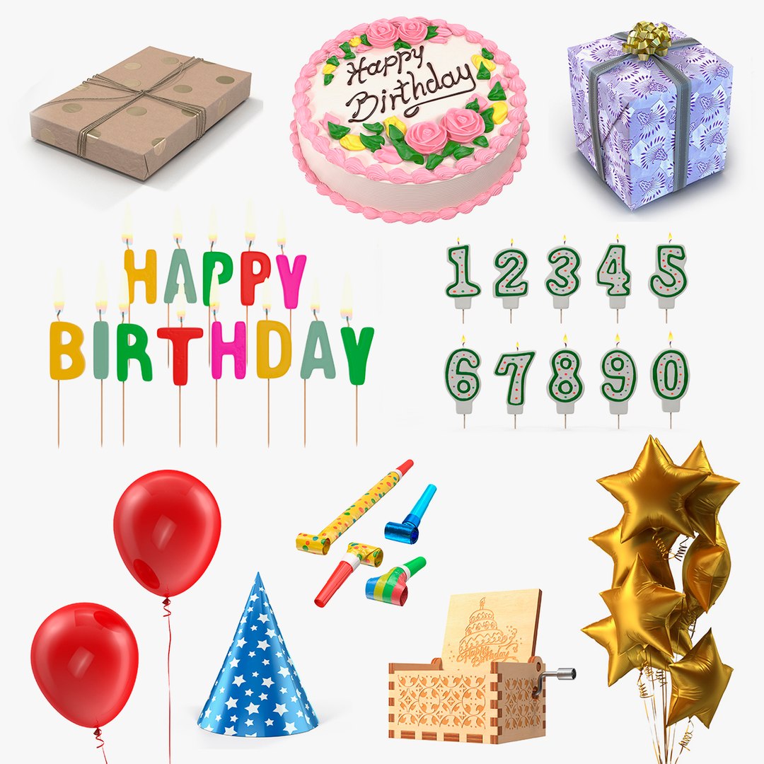 Happy Birthday Collection 4 3D model preview