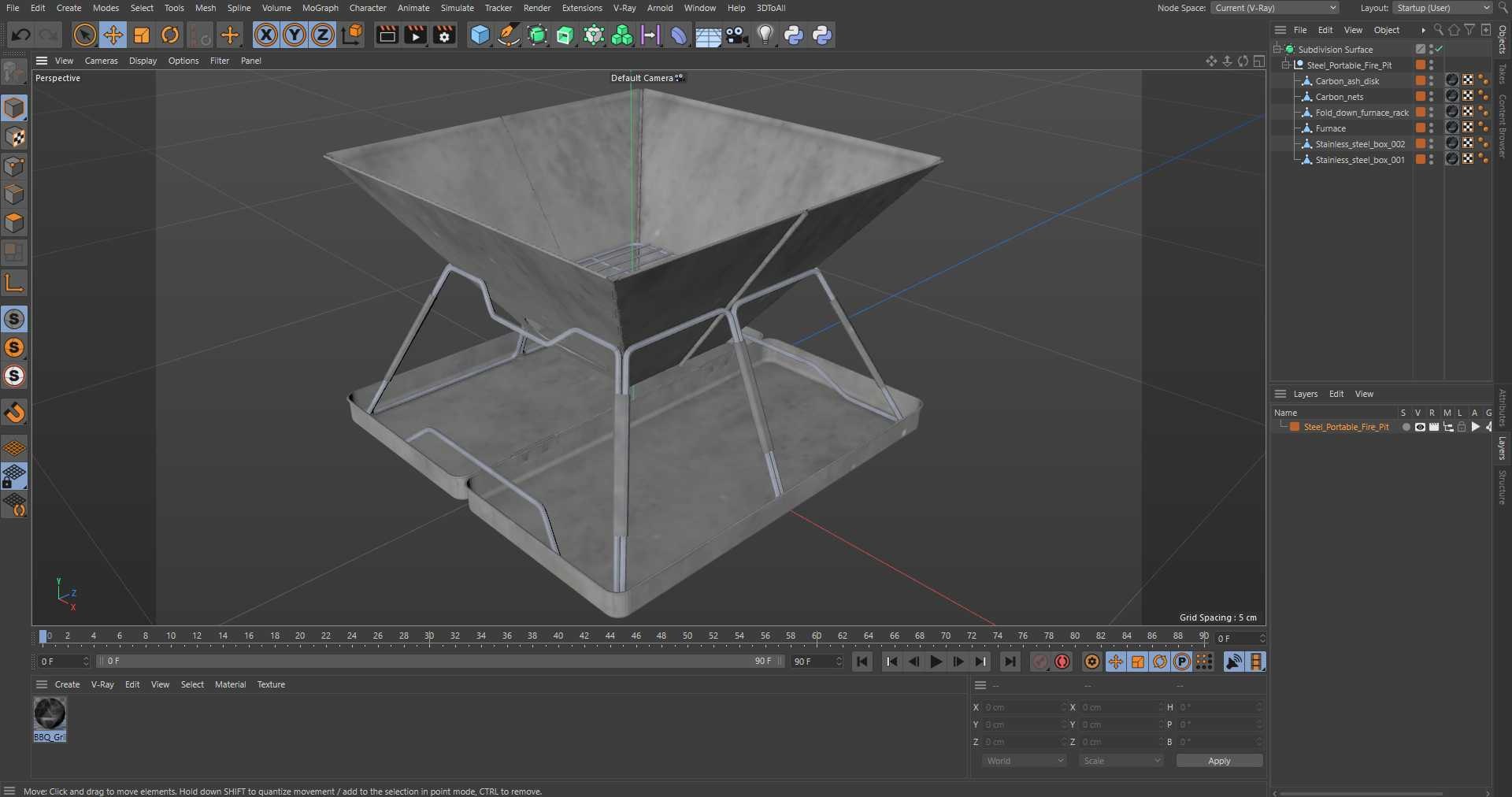 3D Steel Portable Fire Pit Model - TurboSquid 2434043