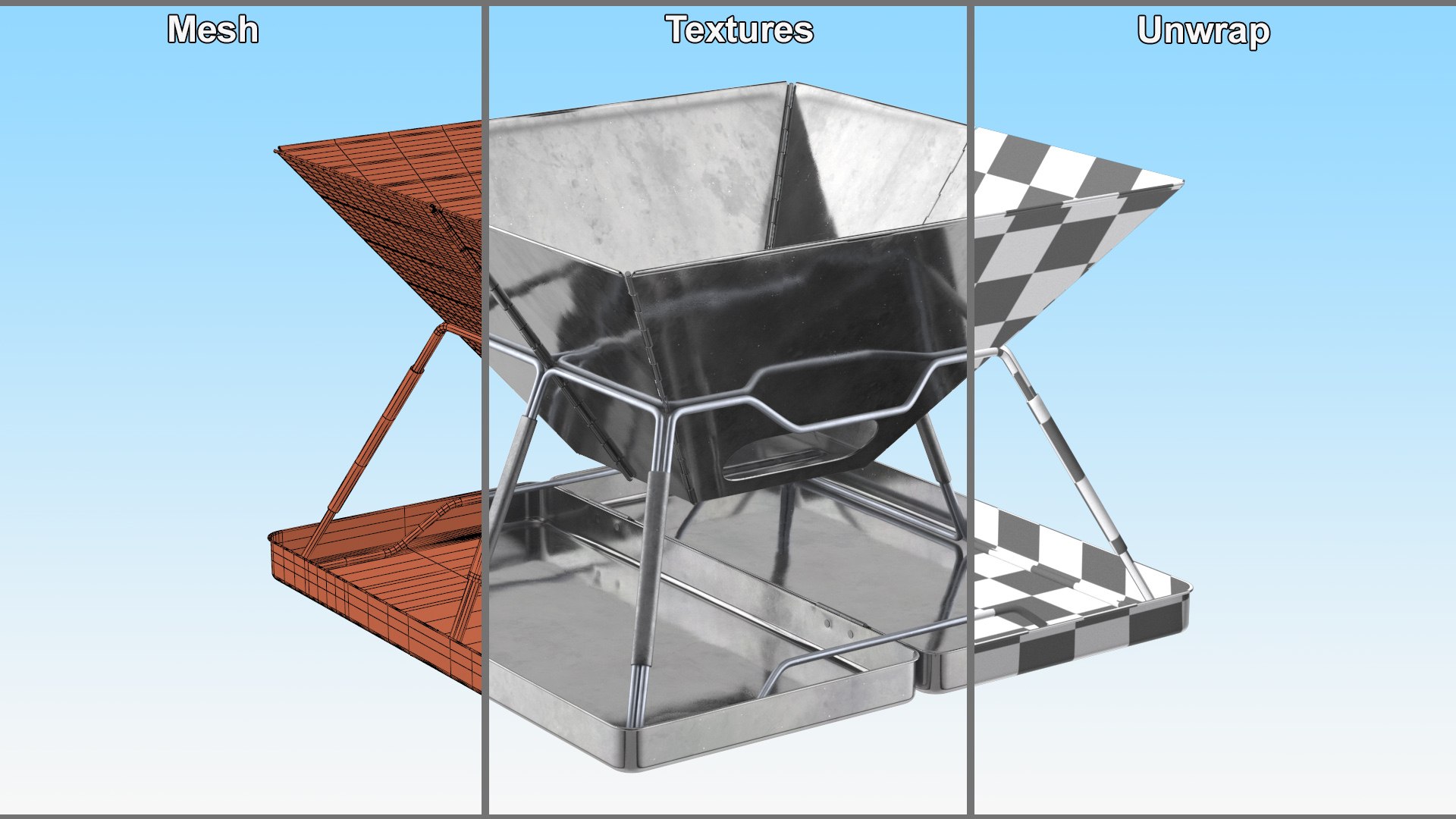 3D Steel Portable Fire Pit Model - TurboSquid 2434043