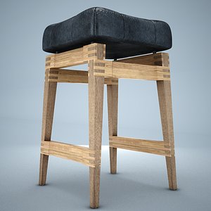 BRIOSCO BLACK LEATHER COUNTER STOOL model