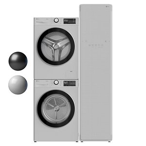 LG washing machine dryer and steam cabinet 3D model