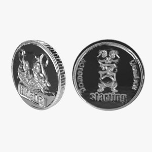 Hamster Kombat HAMSTR 1 coin 3d model of cryptocurrency