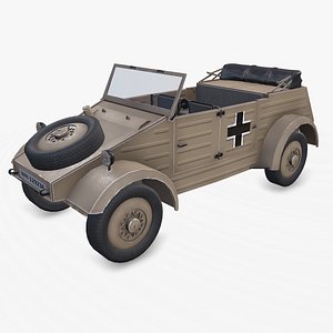 Type 82 Kubelwagen WWII German Military Car Low-poy PBR 3D