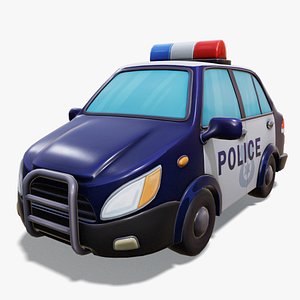 Stylized Police Car Rigged 3D model