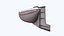 Small River Barge Boat Low-poly PBR