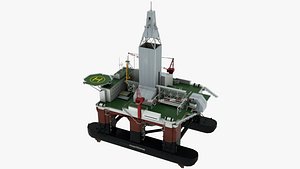 3D floating drilling rig model