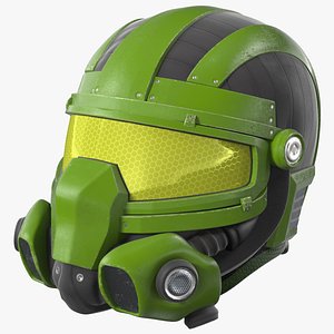 SciFi Helmet Green 3D model