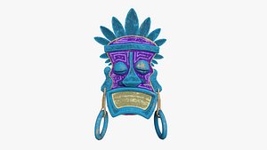 Tribal Mask J01 Purple Blue - Costume Character Design 3D model
