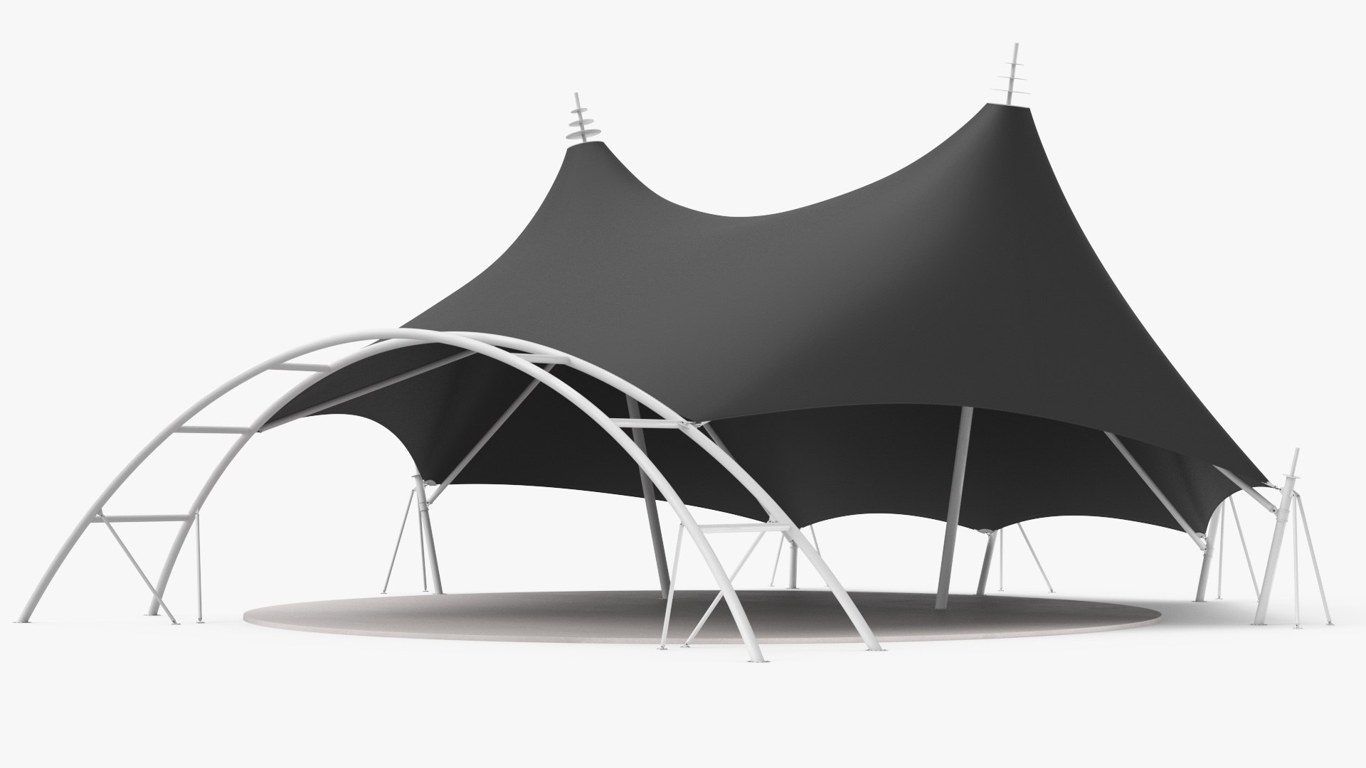 Modern Event Tensile Tent Black 3D model preview