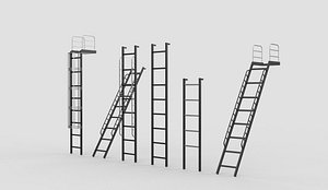 Antique Ladder 3D model 3D model