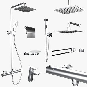 A set of faucets and shower systems from Ravak