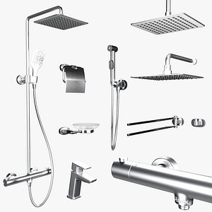 A set of faucets and shower systems from Ravak
