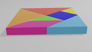 3xPack Tangram Clown hat Magnetic constructor model