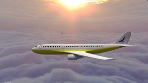 commercial jet 3D model