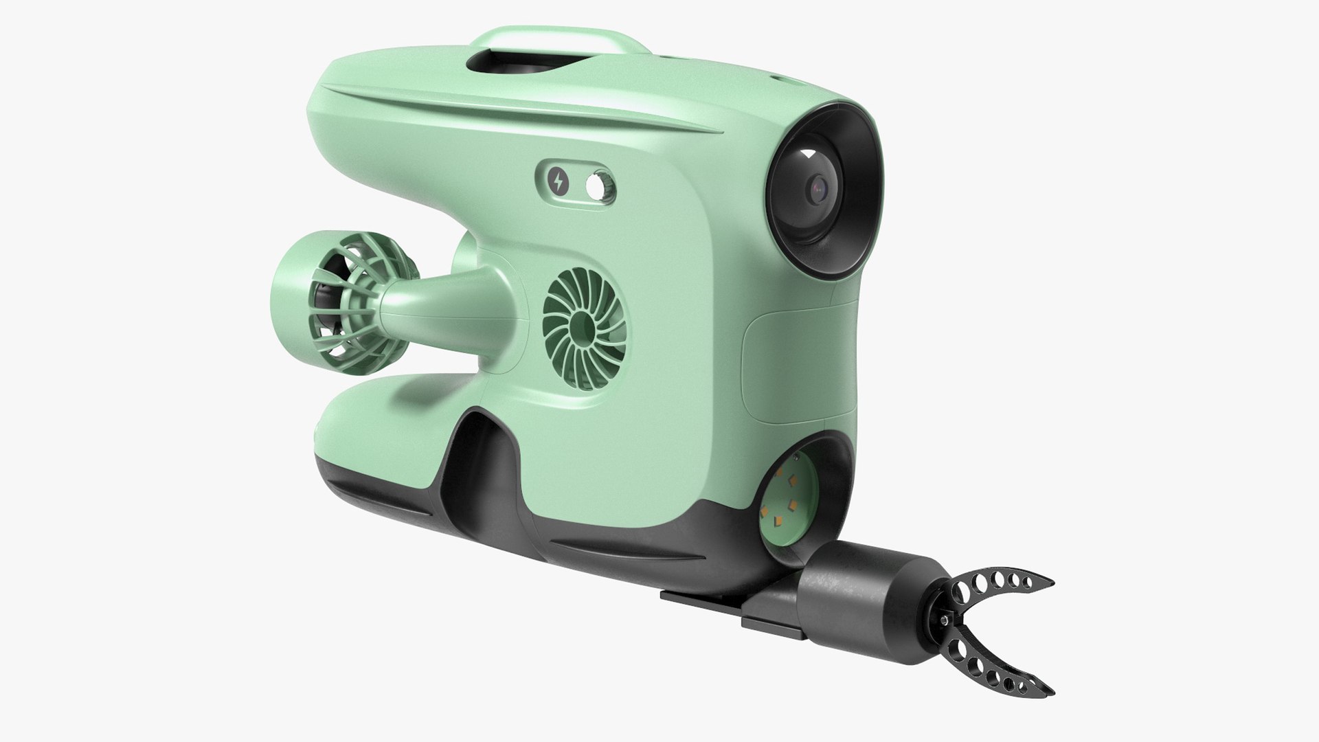 Underwater ROV with Gripper Hand Rigged for Maya 3D model preview