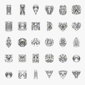 30 Gemstone Shapes 3D Models for Jewelry Design
