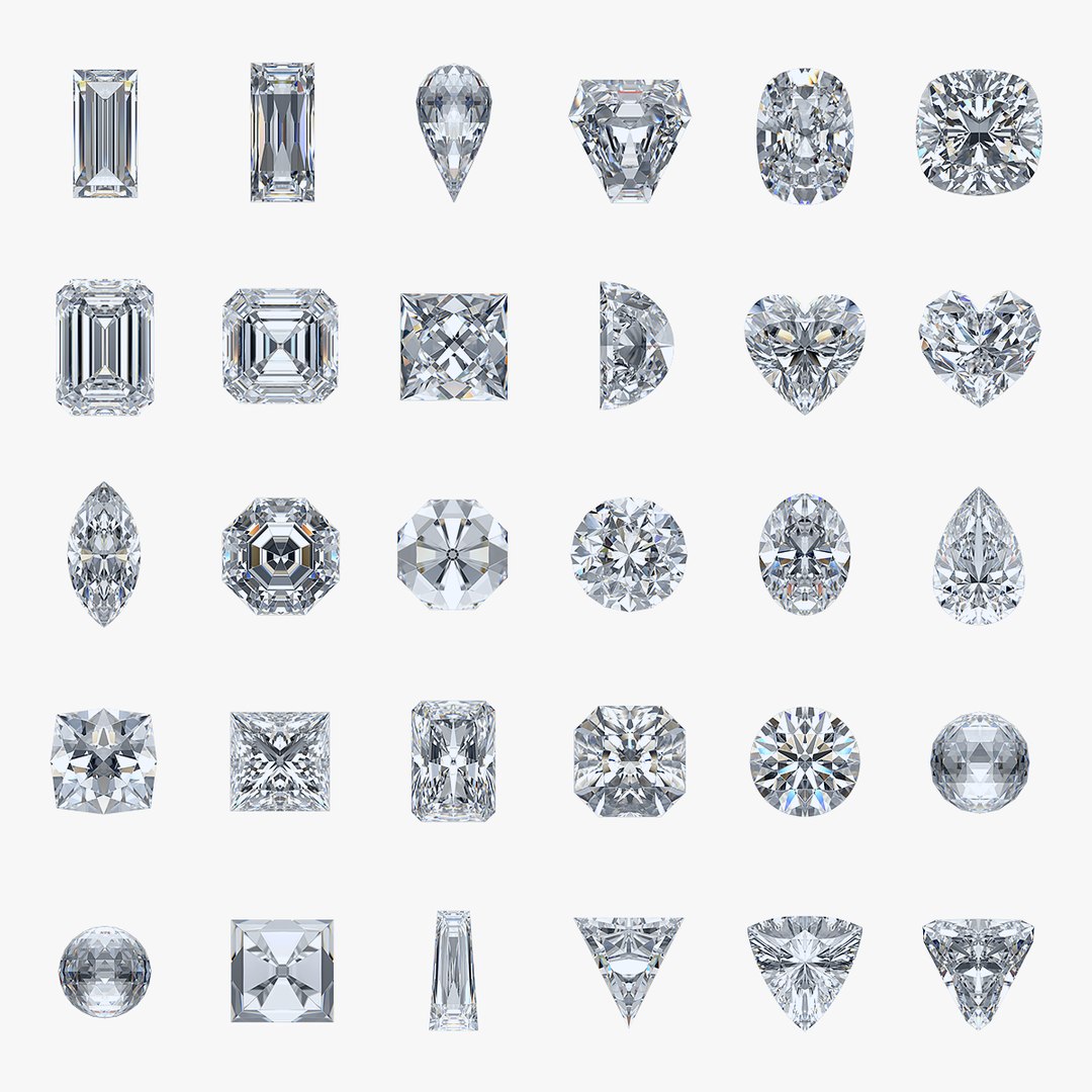 3D model Gem stones Kinds of precious stone cut VR / AR / low-poly
