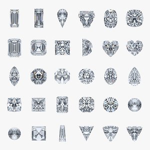 30 Gemstone Shapes 3D Models for Jewelry Design