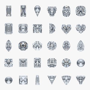 30 Gemstone Shapes 3D Models for Jewelry Design