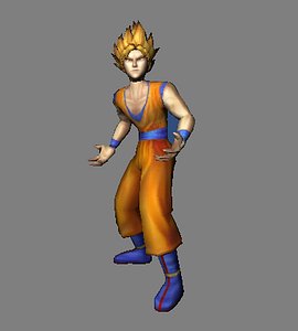 Super saiyajin infinito DRAGON BALL AF rigging 3D Model in Man 3DExport