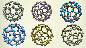3D model carbon structure fullerene