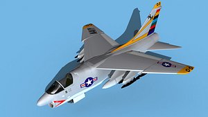 3D Chance Vought A-7D Corsair V09 USN model