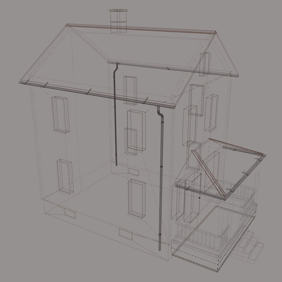 Wooden Low Poly House 3D - TurboSquid 2213462