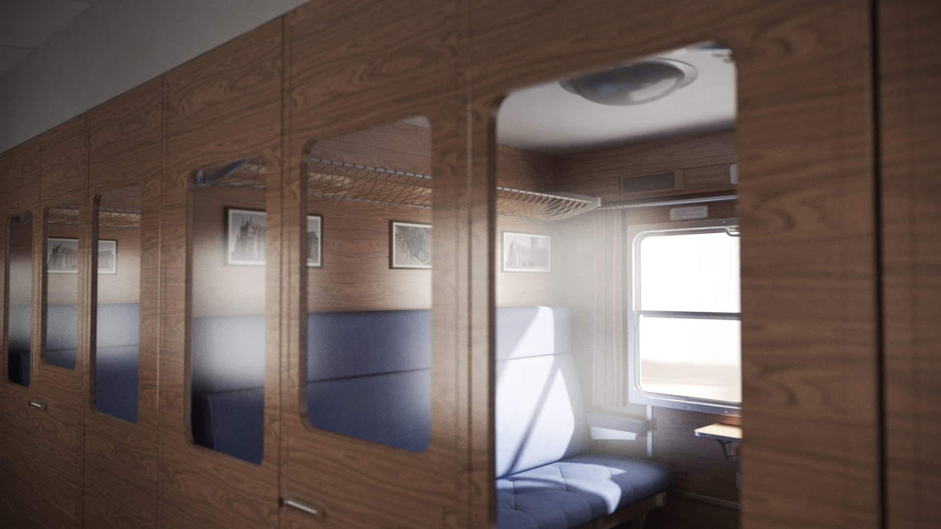 3D Model Old Train Interior With Compartments 01 - TurboSquid 1894550