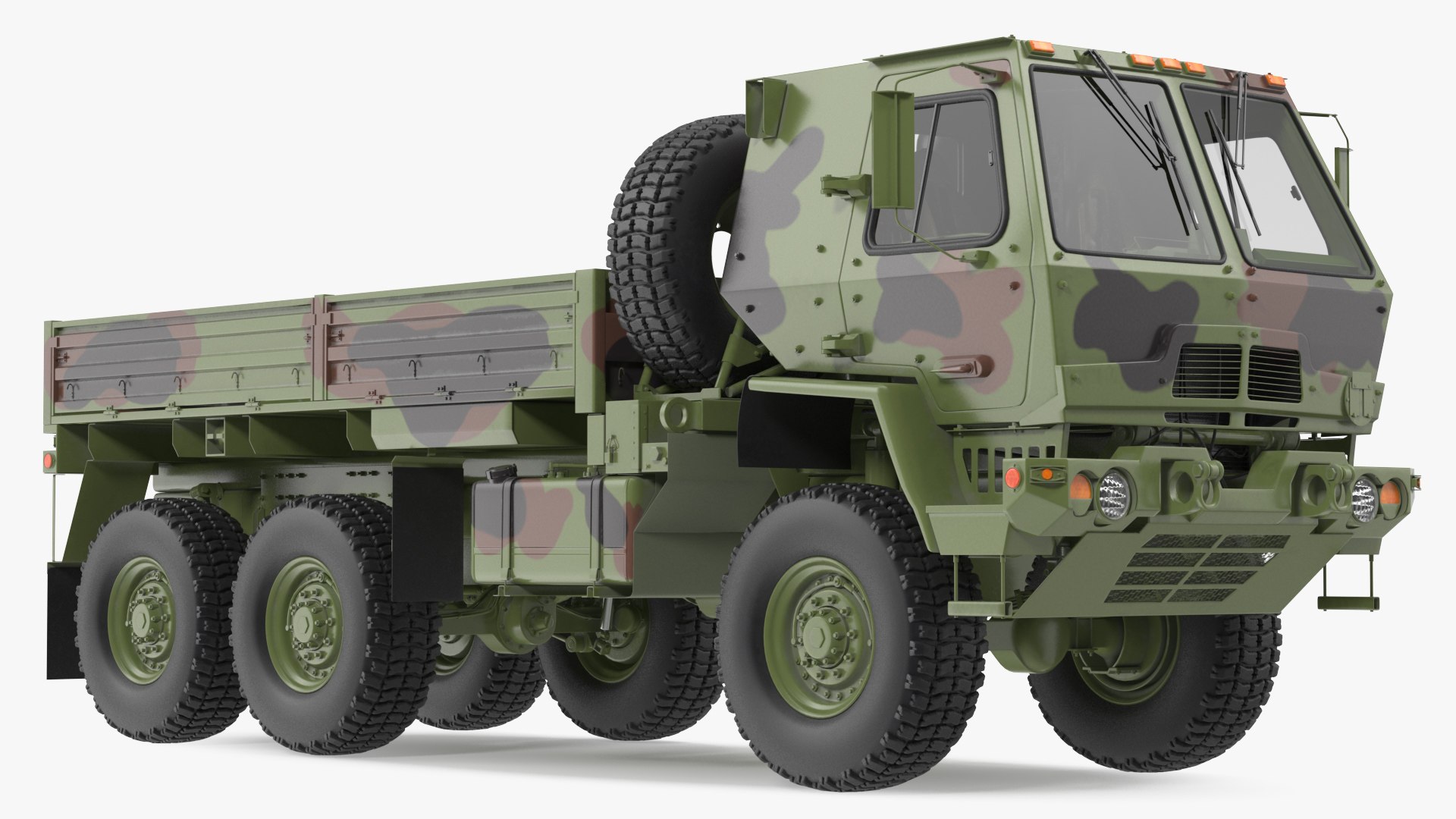 Oshkosh FMTV Camouflage Cargo Truck 6x6 3D model preview