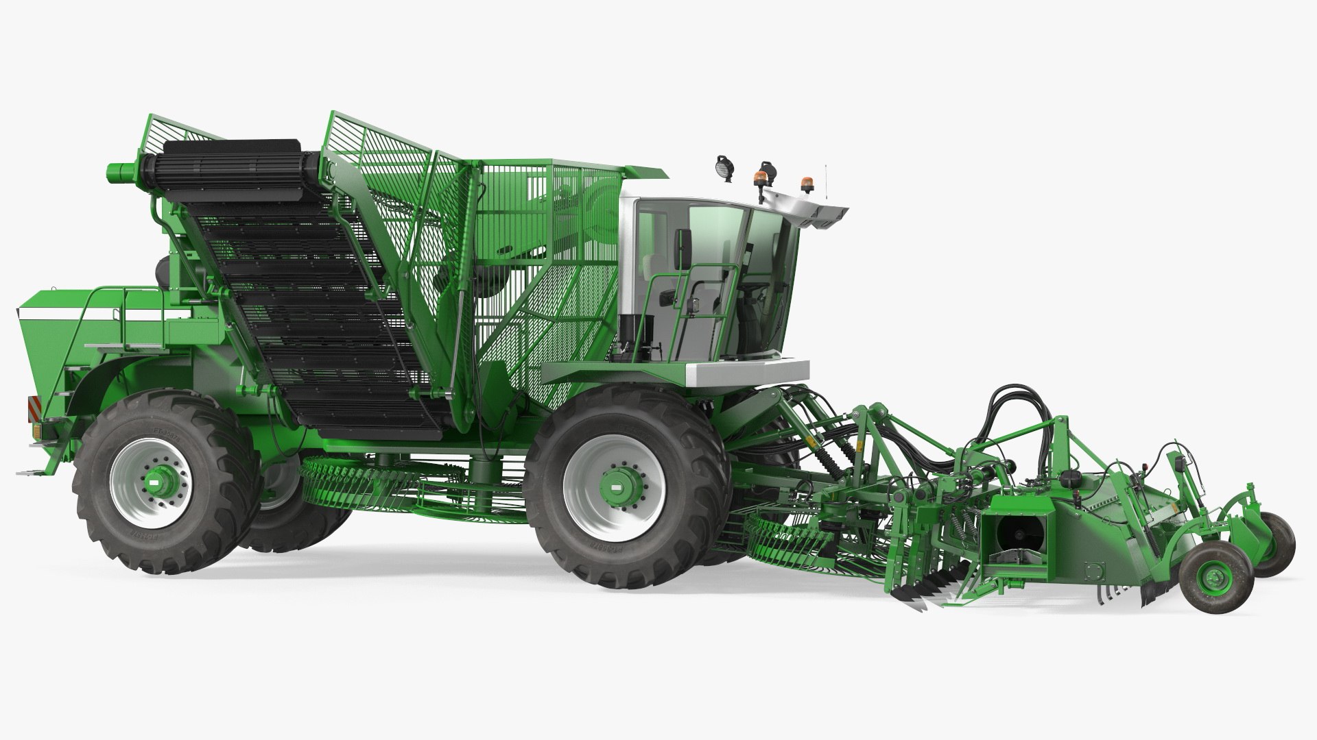 Self Propelled Sugar Beet Harvester Rigged 3D model preview