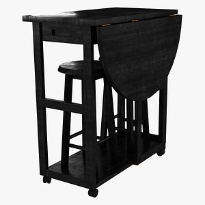 BlackFolding Wooden Living Room Table with Benches