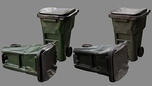 3D Crushed Trash Can 02 model