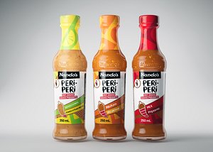 Nandos Peri Peri Sauce Bottles 3D Model 3D model
