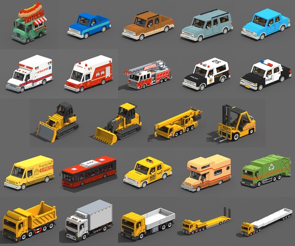 Voxel Vehicles Pack (24 Vehicles)
