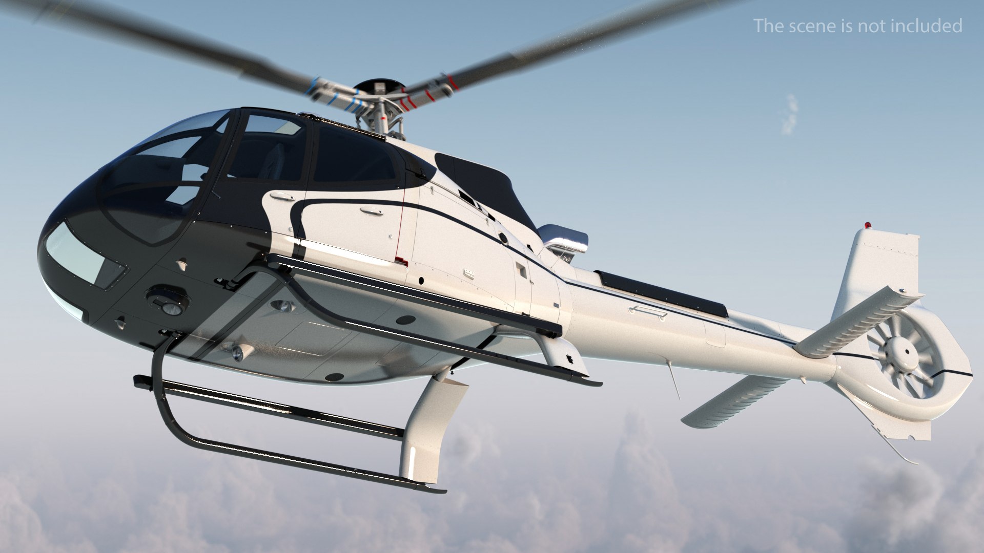 Light Civil Helicopter 3D model preview