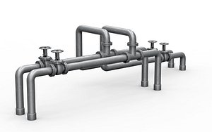 3D industrial pipe assembly model